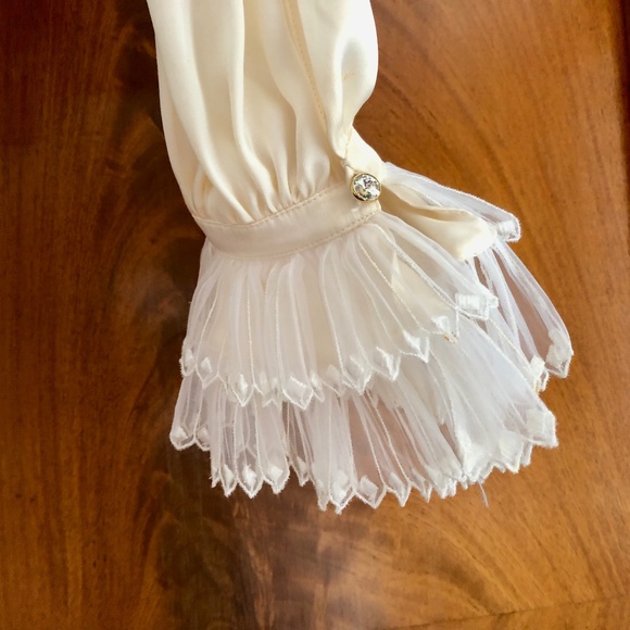 Escada white evening silk blouse - Picture 5 of 6